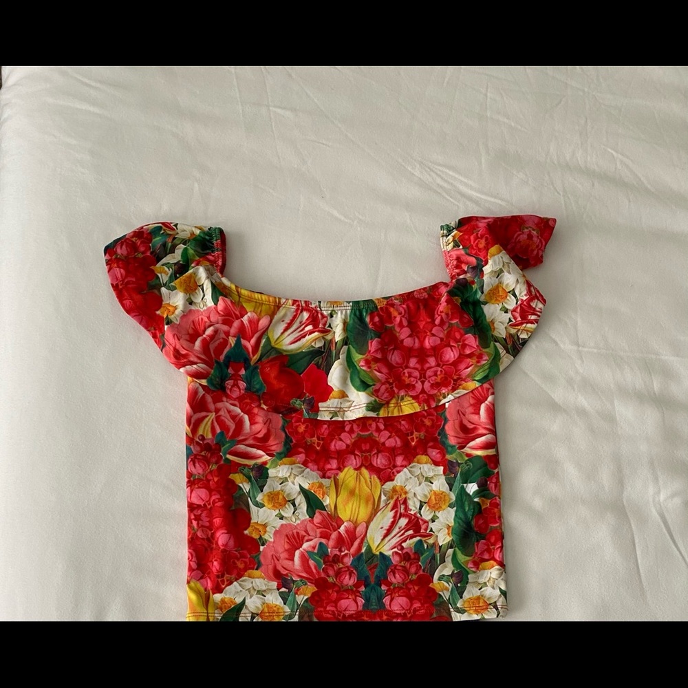 Kortni Jeane Girls Swim Top in Tulips - 8/9